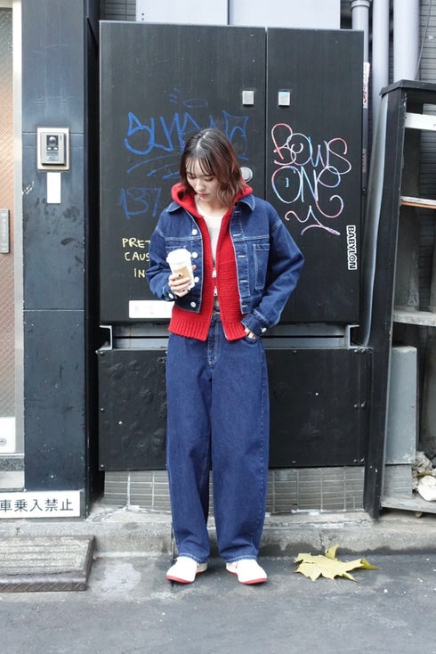 ホワイトボタンデニムJK